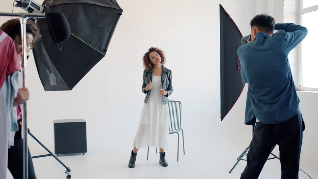 Model preparing for photoshoot